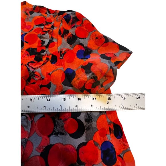 HD In Paris Anthropologie 100% Silk Blouse US 2 UK 06 Ruffle Peplum Polka Dot - Picture 8 of 8